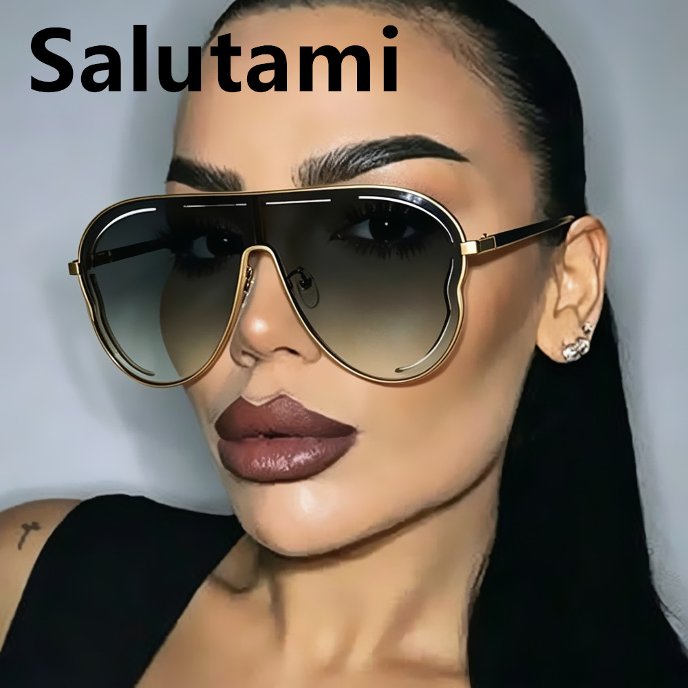 Lunettes de soleil roses monobloc en alliage à grande monture pour hommes et femmes, style vintage, nouvelle mode, marque de créateur, rétro, protection UV400, pour l'extérieur