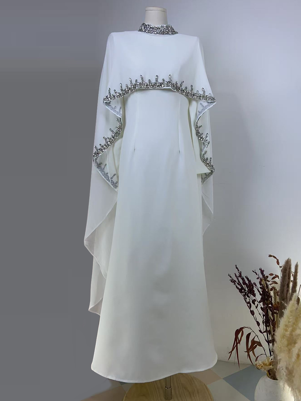 Femmes diamant châle conception Abaya Eid Mubarek robes musulmanes Robe à manches longues robes mode Abayas pour les femmes Isamic vêtements