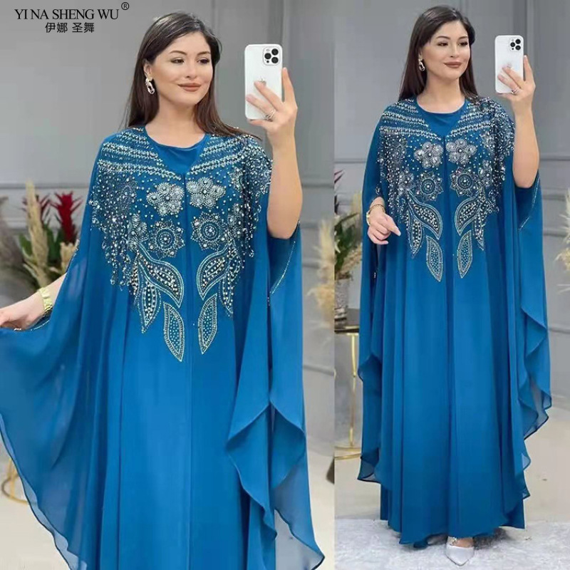 Robe Longue de brevdu Ventre pour Femme, Tenue Musulmane, Costume de Spectacle, Ensemble de 2 Pièces, Khalegy, Nouveau Style