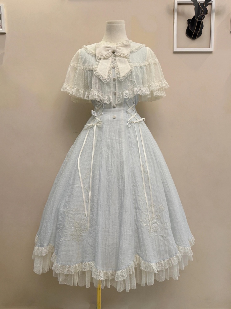 Robe d'été française élégante pour femmes, Design Chic Lolita Y2k, dentelle épissure, nœud, rétro, Bandage, douce princesse, tenues de fête