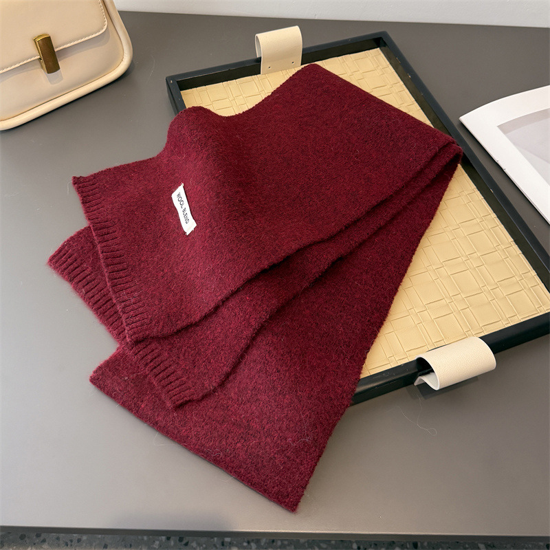 Styles coréens de luxe couleur unie hiver chaud tricoté écharpe femmes châles simples dame doux enveloppes foulard cachemire Pashmina