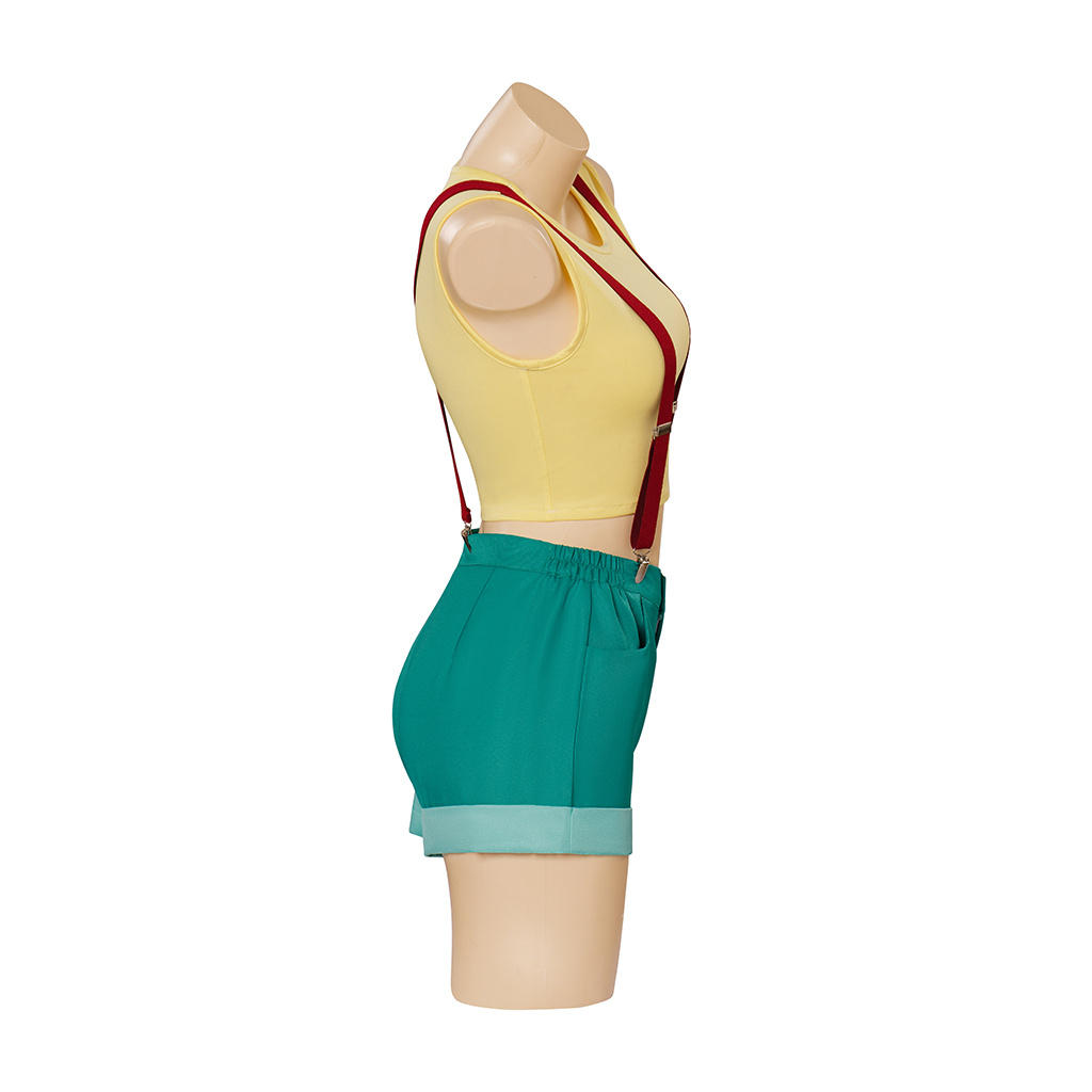 Costume de Cosplay Anime Misty pour femmes, haut court et short à bretelles, Costume de carnaval d'halloween, Streetwear, uniforme de bande dessinée
