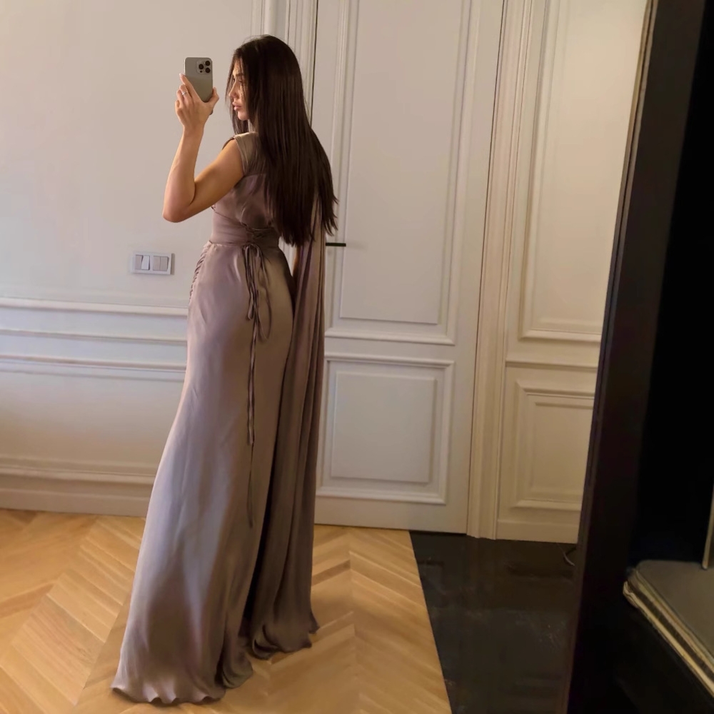 Robe de soirée en Satin avec ruban plissé, à la mode, sans manches, élégante, robe de bal, printemps été, S-2XL, en vente, vêtements de danse