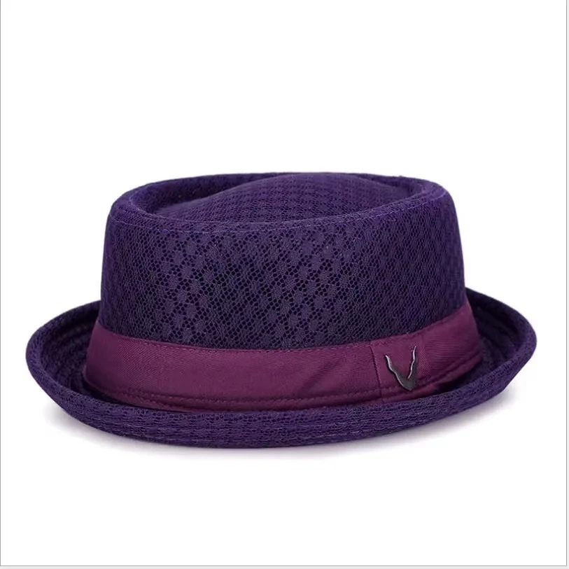 Nouveau chapeau respirant angleterre maille plat chapeau de paille rétro angleterre Jazz pliable chapeaux de soleil Panama décontracté Pa