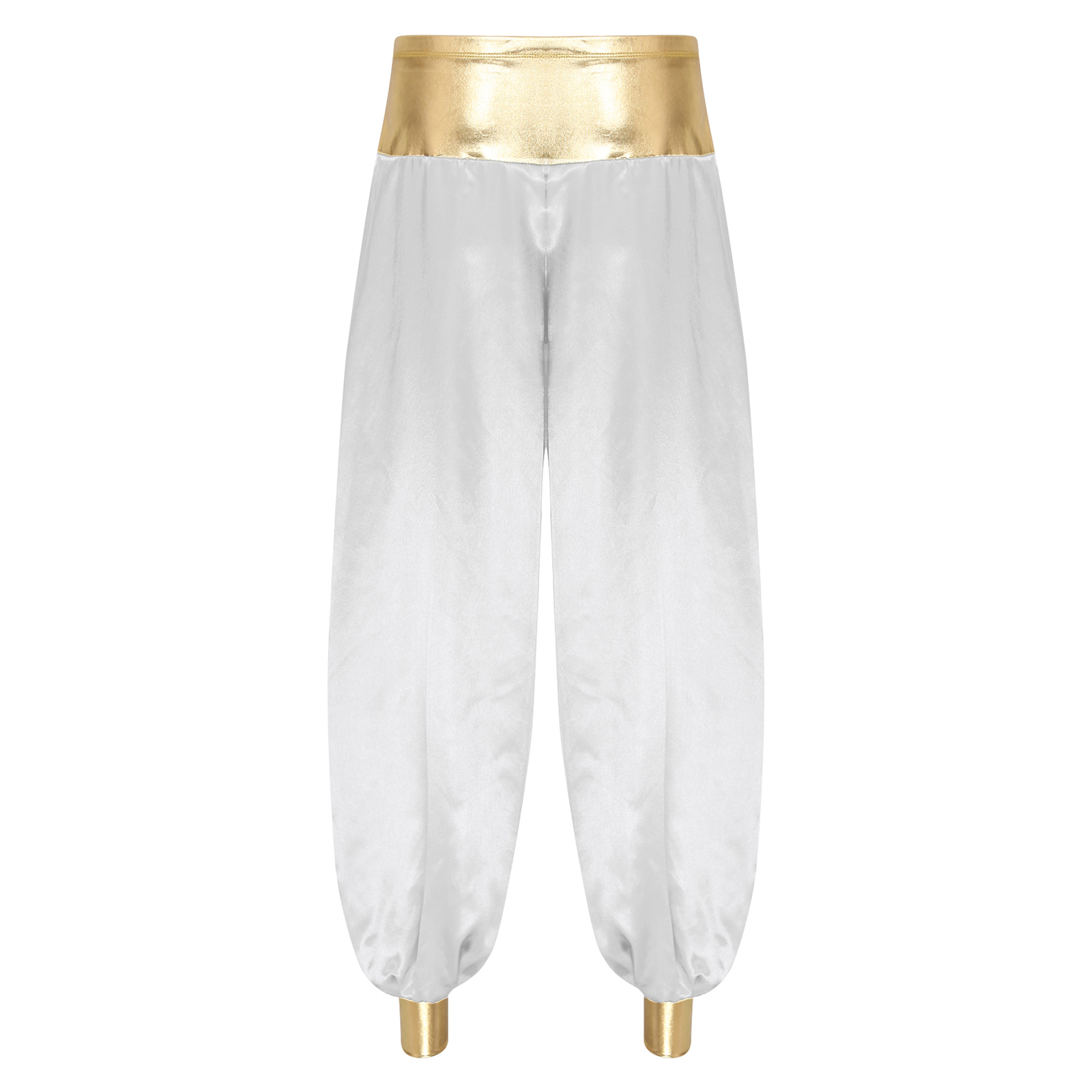 Pantalon à ceinture élastique brillant pour hommes, Prince arabe, Harem, FJSatin, Barrage de carnaval indien, Habillage, Pantalon long, Halloween