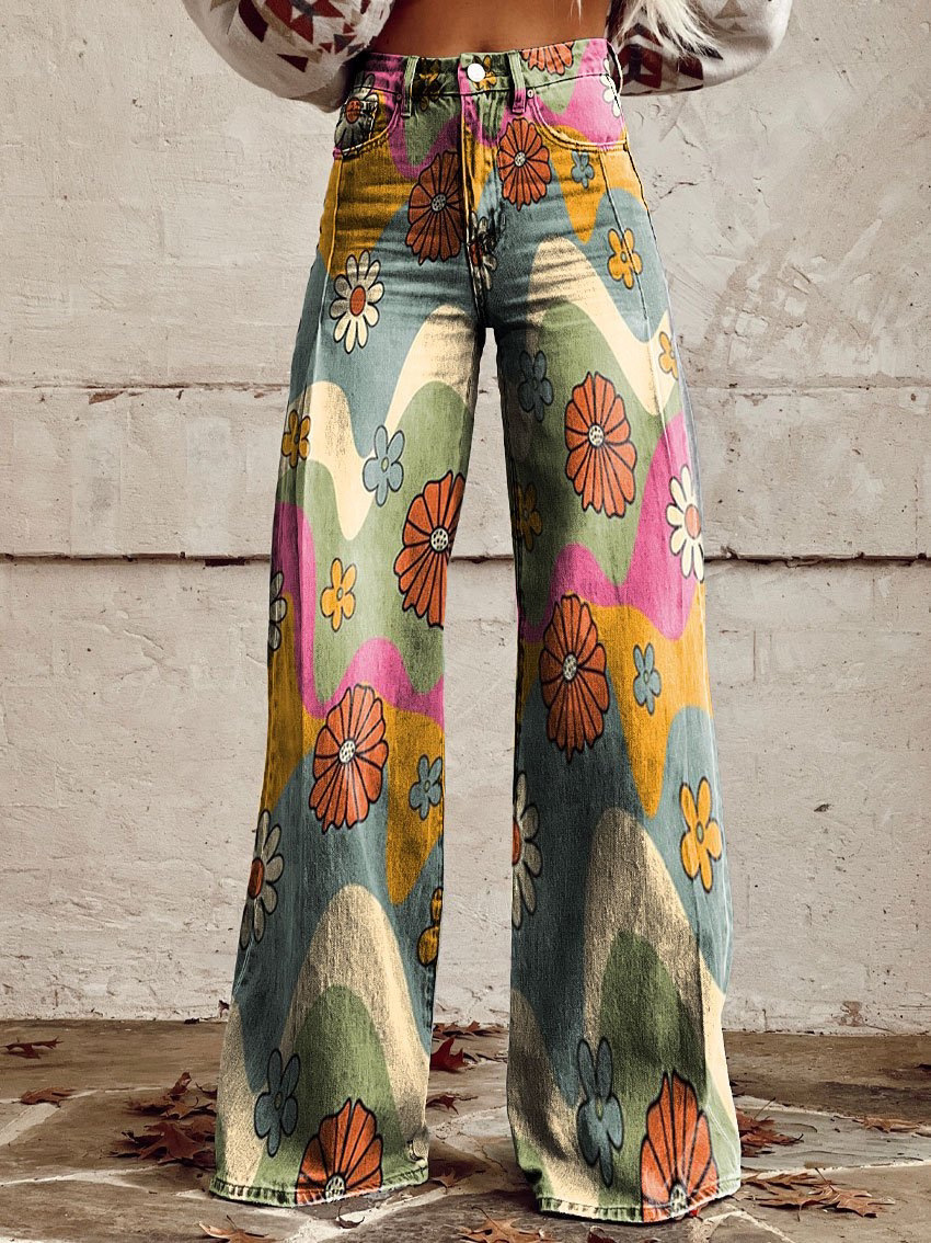 Pantalon en Faux Denim pour femmes, décontracté, tendance, élégant, coupe ample, taille haute