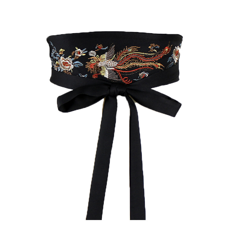 Ceinture brodée traditionnelle chinoise pour dames, style ethnique, Hanfu, décor de robe, ceinture large, corset élégant, ceinture utilitaire, 2025
