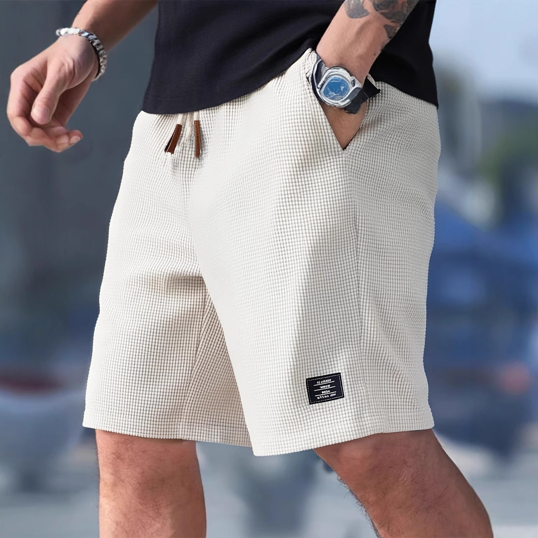 Pantalons décontractés pour hommes, shorts de plage, vêtements de sport, tissu texturé à la mode, respirant