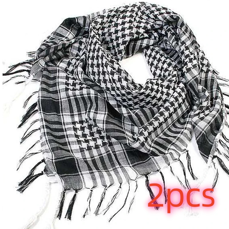 Écharpe Hijab à carreaux légère pour hommes et femmes, foulard arabe du désert, foulard tactique doux de randonnée, Turban unisexe, châle militaire