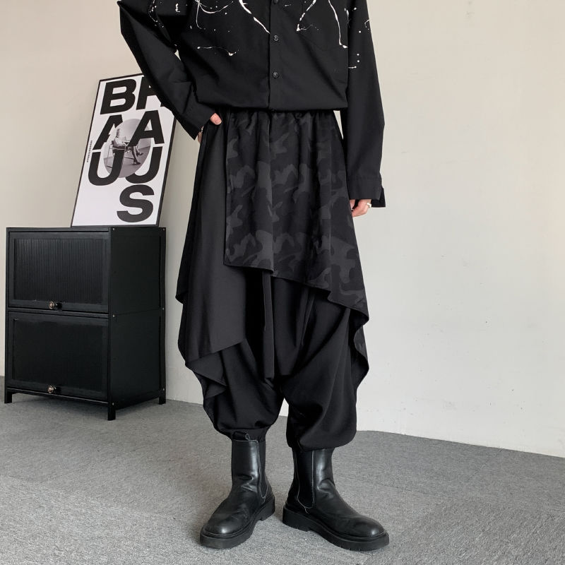 Mode samouraï Hakama pantalon hommes femmes unisexe Y2k noir pantalon à jambes larges Baggy japonais YY Harajuku foncé esthétique Streetwear