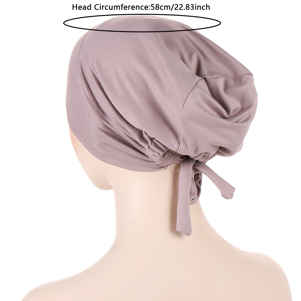 Nouveau Bonnet Hijab en Satin 2026 avec Lien, Sous-Hijab Instantané pour Femme, Turban Musulman Uni, Bandana, Foulard