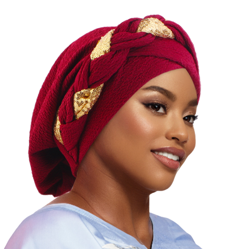 Nouveau bandeau africain Turban casquette musulman pâte frite torsions tresse tête casquette islamique chimio soins des cheveux chapeaux bonnet foulard