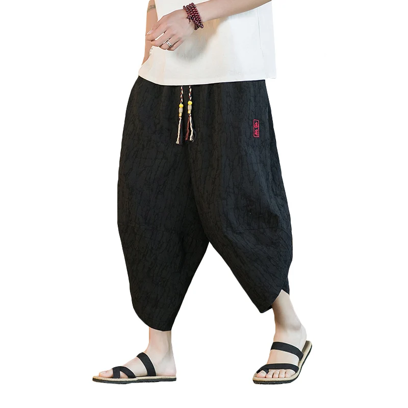 Short traditionnel Kimono japonais pour hommes, pantalon de vêtements asiatiques, samouraï japonais, décontracté, ample, Yukata, lin, jambes larges