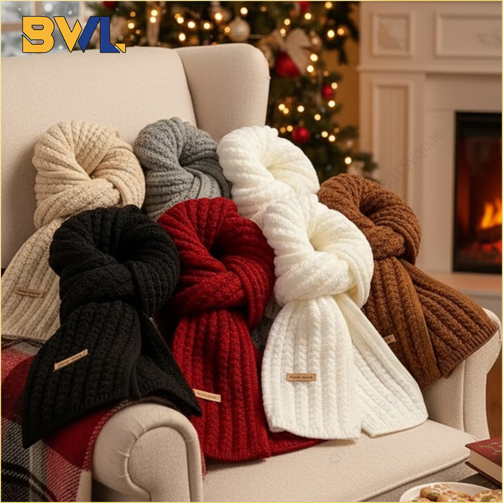Écharpe tricotée coréenne douce et épaisse, couleur unie, chaude, pour femmes, Couples, étudiants, cadeau de noël, automne et hiver