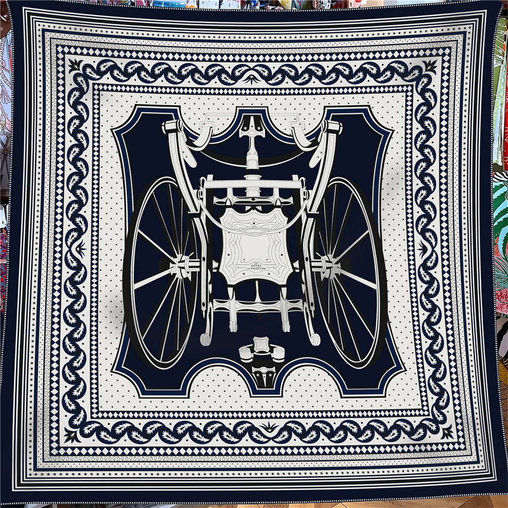 Écharpe d'hiver en soie et cachemire pour femme, châles imprimés, pashminas chauds, foulards carrés, hijabs de marque, grands bandanas pour femme 135CM