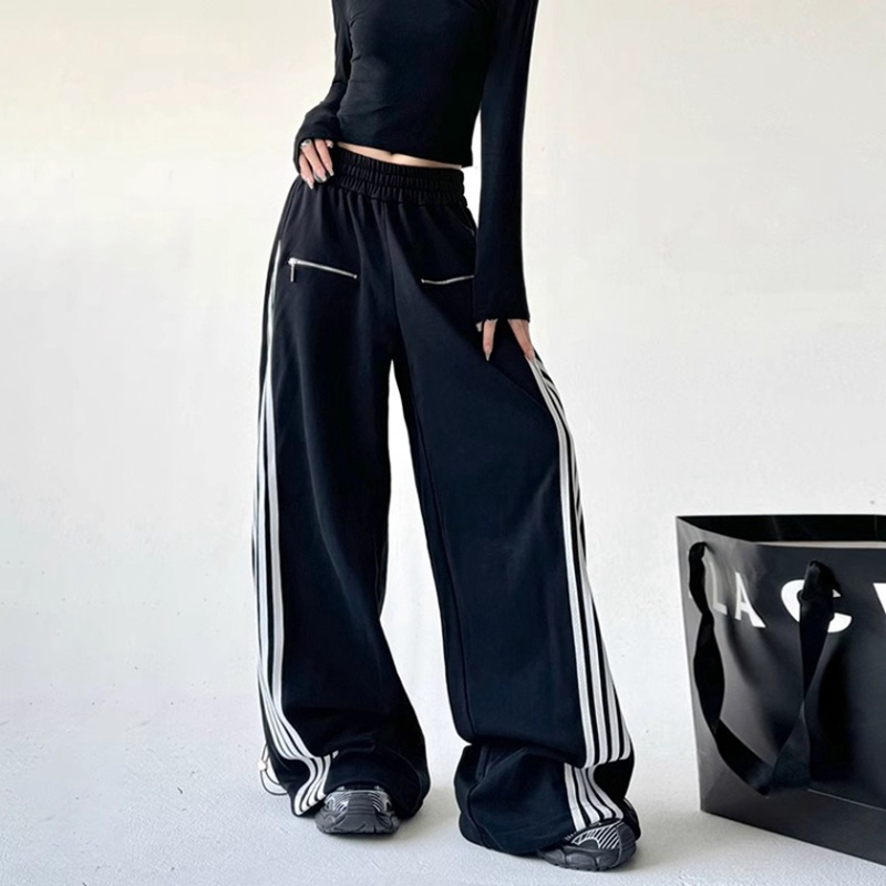 Pantalon de sport taille haute pour femme, pantalon de survêtement, jambe large, mince, vêtements d'extérieur, jazz, danse hip hop, bas cloche, rue, mode, nouveau