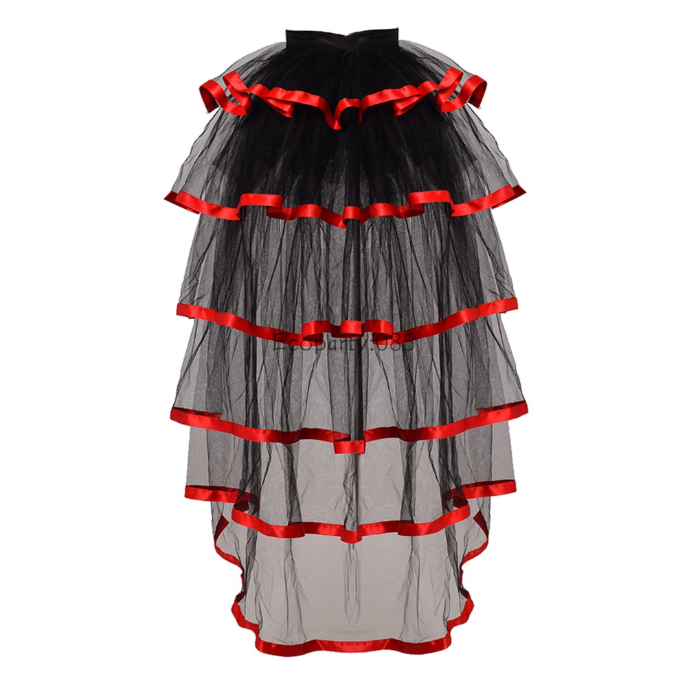 Femmes Punk gonflé à volants Tutu agitation jupes Sexy Steampunk Cocktail fête cravate surjupe gothique Tulle jupe pour femme