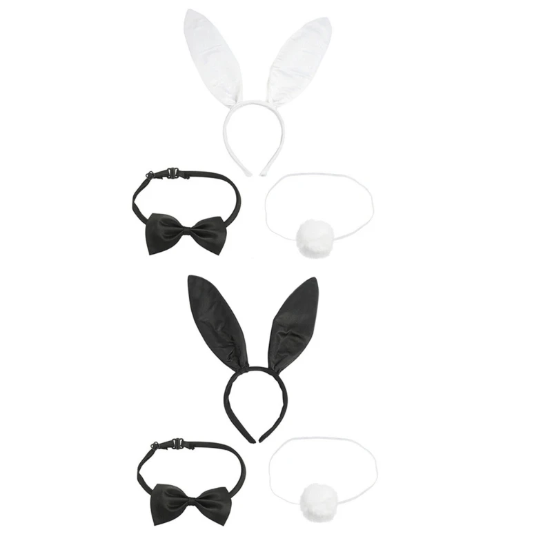 Costume lapin pour femmes, bandeau lapin mignon, queue, nœud manchettes, jupe, accessoires photographie Sexy,