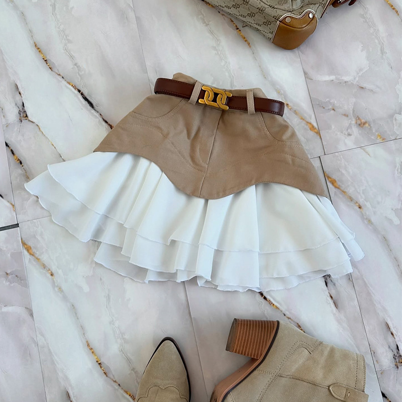 Jupe trapèze taille haute pour femme, plissée de haute qualité, élégante et tendance