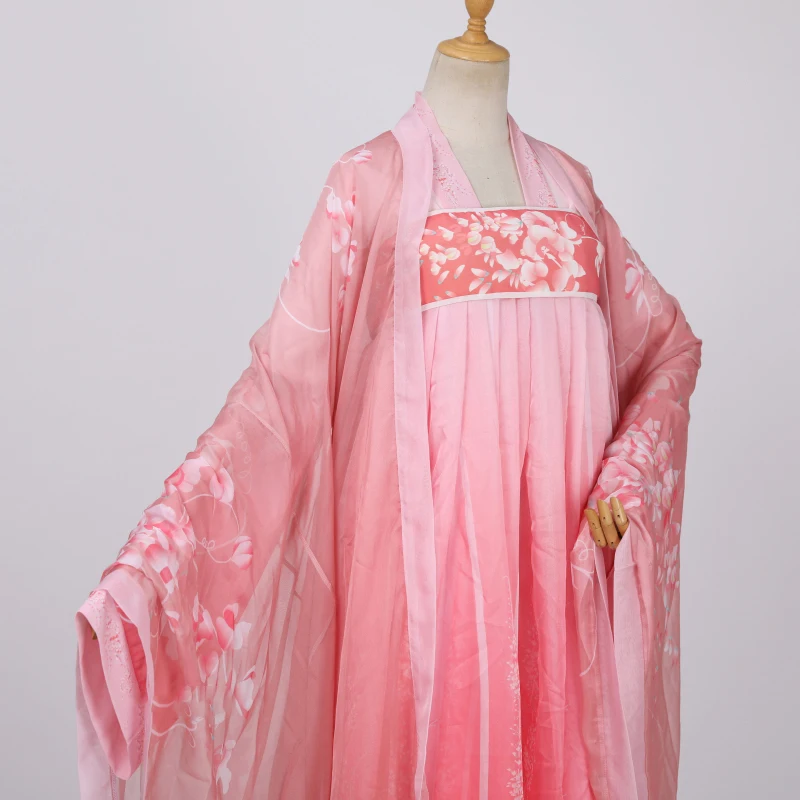 Cape de couleur imprimée, Cardigan Hanfu chinois, manteau en mousseline de soie florale, vêtements de danse folklorique classique, chemise à grandes manches de Style ancien