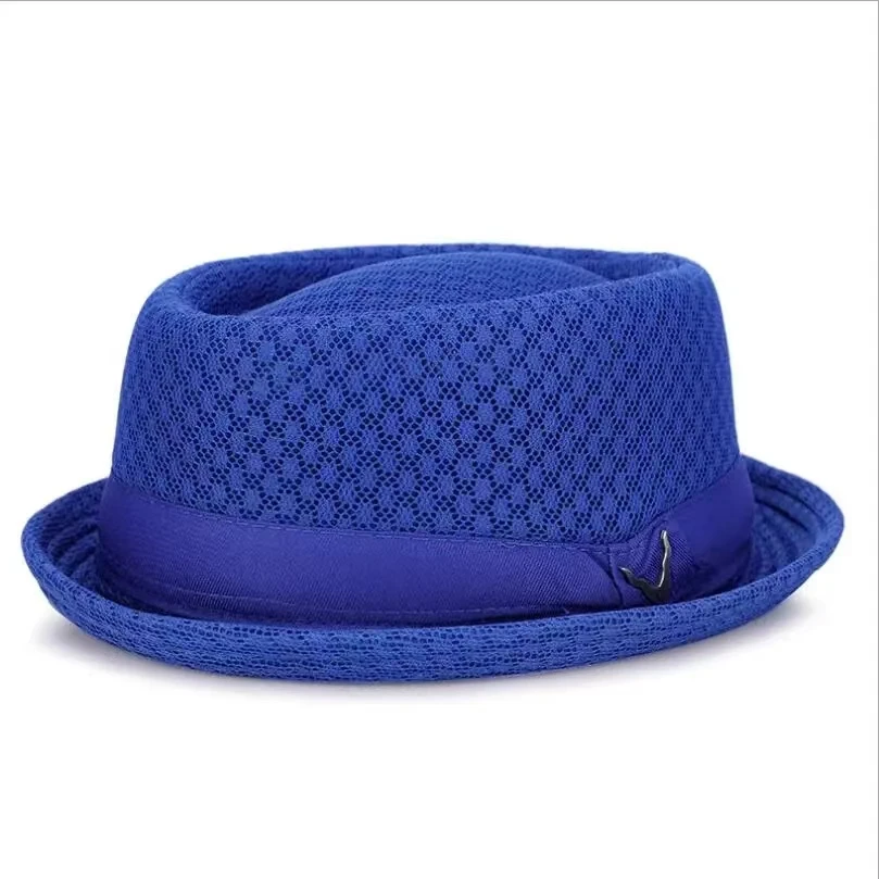Nouveau chapeau respirant angleterre maille plat chapeau de paille rétro angleterre Jazz pliable chapeaux de soleil Panama décontracté Pa