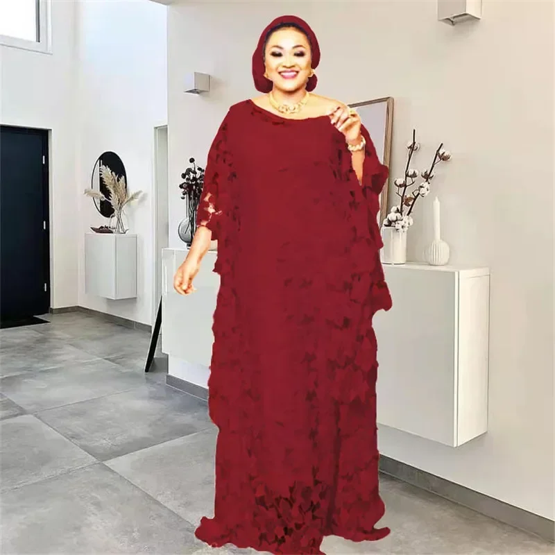 Robes africaines de Dubaï pour femmes, en dentelle ajourée, vêtements africains, Dashiki, Boubou traditionnel, Robe arabe, Robe musulmane, Abayas