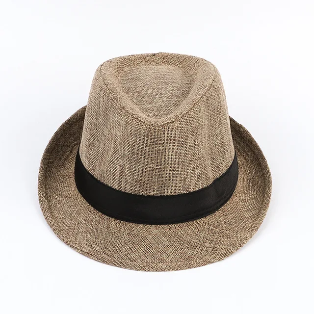 Beaux chapeaux de Cowboy pour hommes, chapeau formel Jazz en coton et lin pur, Imitation lin, pare-soleil, accessoires de mode