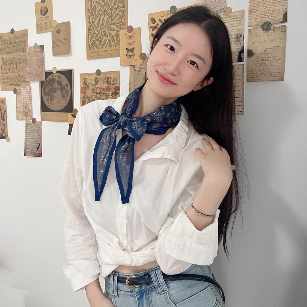 Rétro mince écharpe ceinture à la mode taille Accory polyvalent décontracté hommes femmes coton soie écharpe Triangle foulard