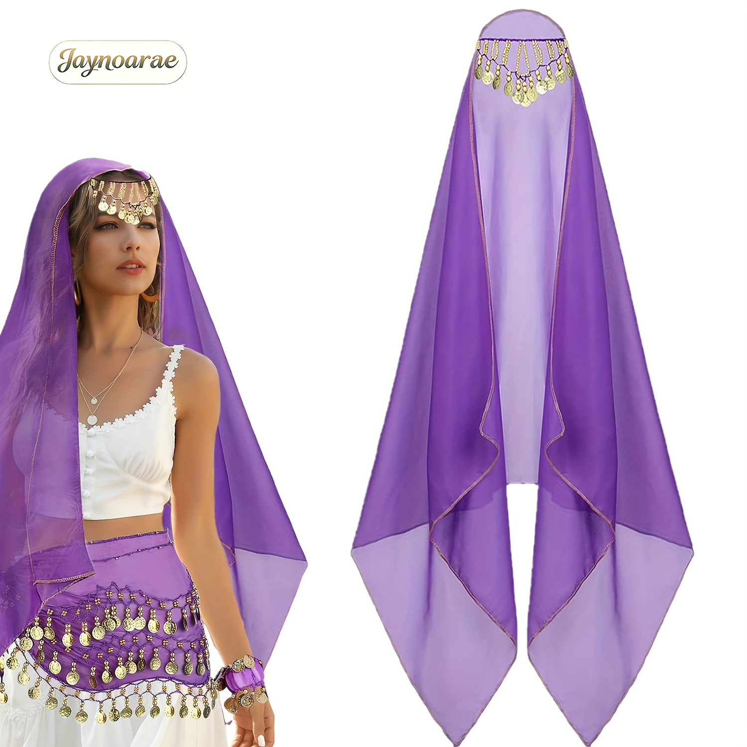 JAYNOARAE Foulard de danseuse du ventre en mousseline