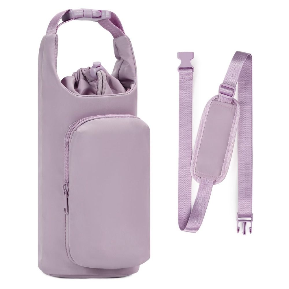 Sac de transport de bouteille d'eau avec sangles, sac à bandoulière réglable, accessoires de bouteille, bouteille d'eau et tasse de pique-nique de marche