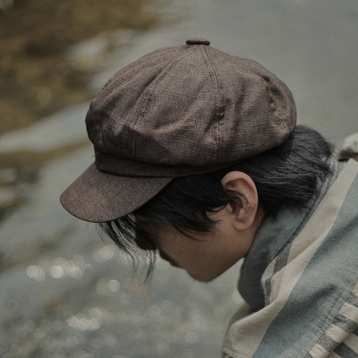 Chapeau octogonal rétro artistique de Style japonais pour hommes, maille rouge fine, casquette de journal britannique, béret de peintre, chapeau à la mode
