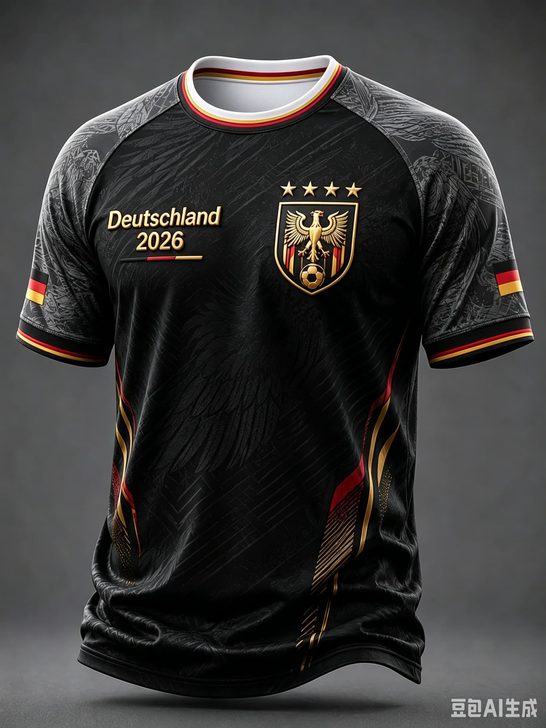 Maillot de football Allemagne 2026 unisexe à manches courtes, imprimé 3D, col en V, t-shirt de football décontracté pour les fans et l'entraînement