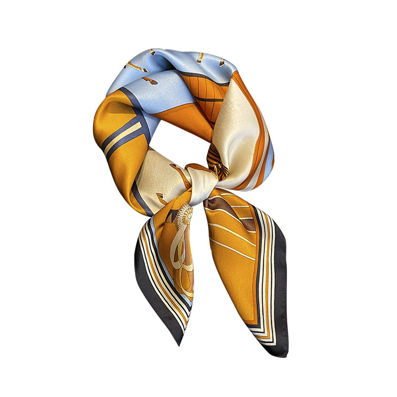 Foulard carré Floral 100% soie véritable pour femmes, bandeau de marque de luxe pour dames, cravate de cou, foulard, châle, Bandana