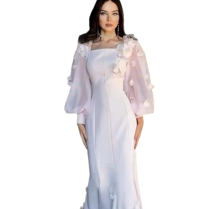 Femmes Robe complète Abaya robes de soirée robes musulmanes caftan fleur à lacets dubaï Abayas Ramadan Jalabiya 2025 arabe longue Robe