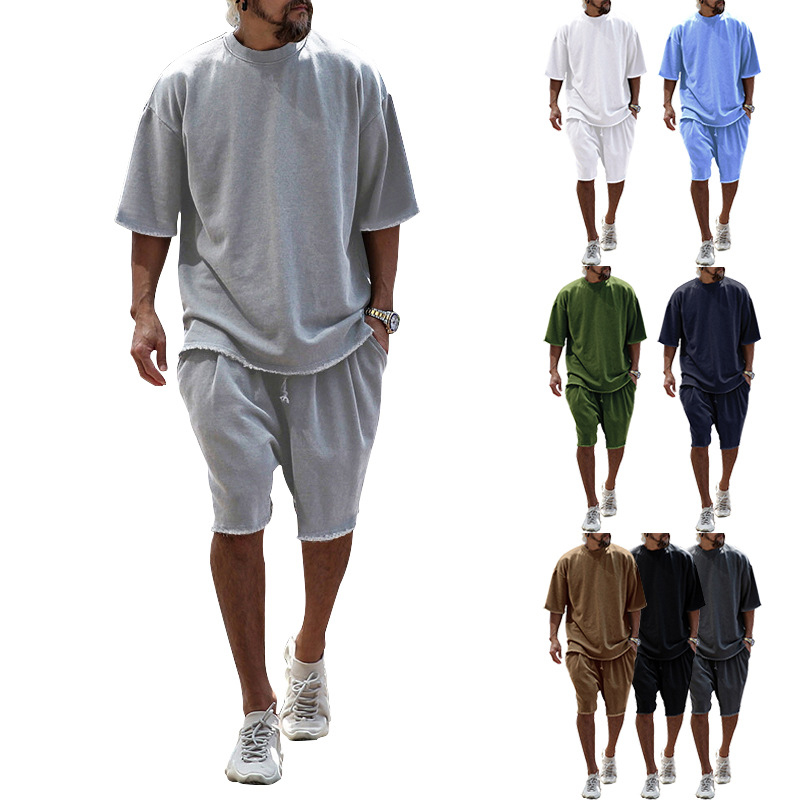 Ensemble pour hommes mode survêtement sweats pour hommes entraînement Jogging ensemble Sport costume pantalons de survêtement chemises ensemble court hommes vêtements