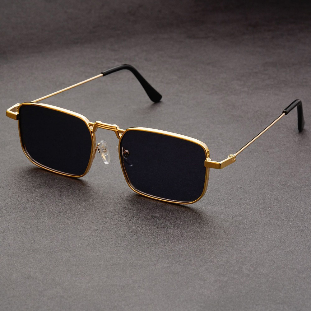 Lunettes de soleil rectangulaires de haute qualité pour hommes, monture en métal, lunettes de soleil carrées rétro de marque, lunettes pour femmes, lunettes pour hommes et femmes