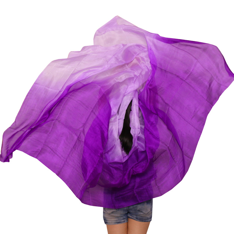 Voile de danse du ventre 100% en soie véritable, accessoire de danse du ventre, écharpe à main, châles personnalisés, accessoire de spectacle sur scène