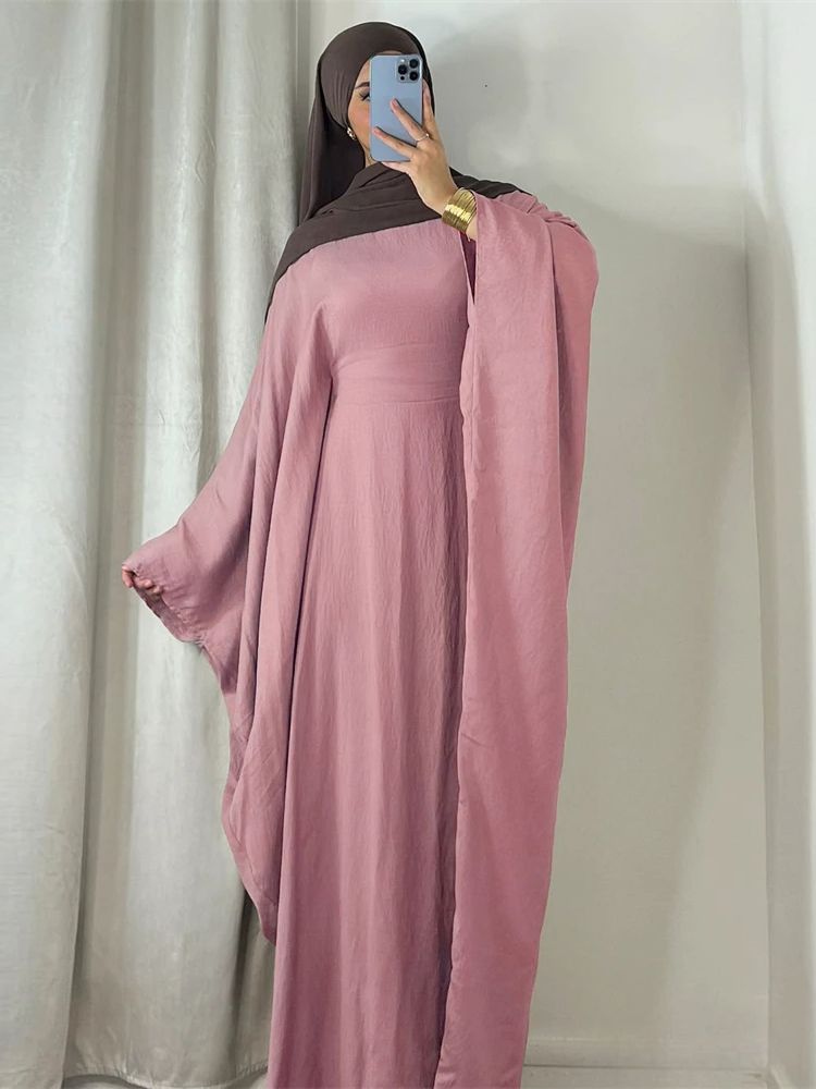 Robe Africaine Modeste en Crêpe Doux pour Femme Musulmane, Kaftan Kebaya, Ramadan, Eid, tiens imar, Chauve-Souris, Abaya, Dubaï, Islam