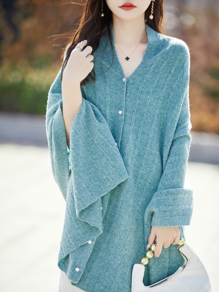 Pull en cachemire pour femme, châle rond, cardigan en cachemire, tricots basiques Grace, 100% laine mérinos, câble ogo, automne, hiver