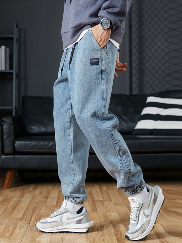 Jean de jogging grande taille pour hommes 6XL 7XL 8XL Streetwear noir bleu pantalon Cargo en Denim décontracté coton extensible jean conique pantalon Baggy
