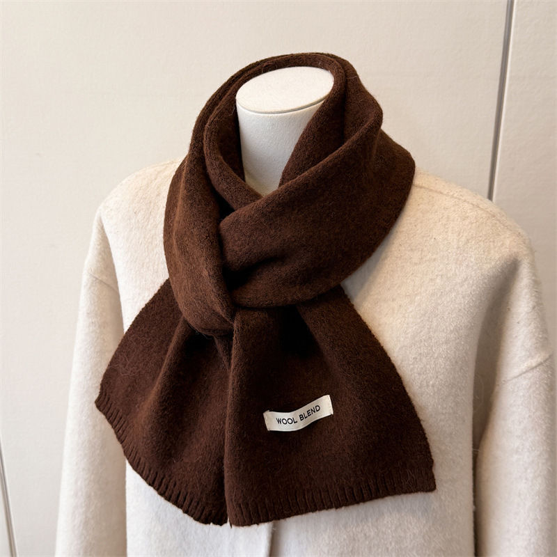 2025 nouveau luxe hiver chaud tricoté écharpe femmes corée Styles couleur unie Simple foulards châles dame doux enveloppes foulard