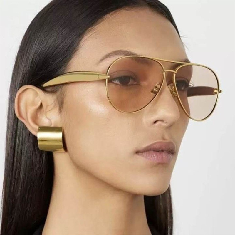 Lunettes de soleil ovales surdimensionnées pour femmes, tendance, Vintage, luxe, mode, Lentes Femme