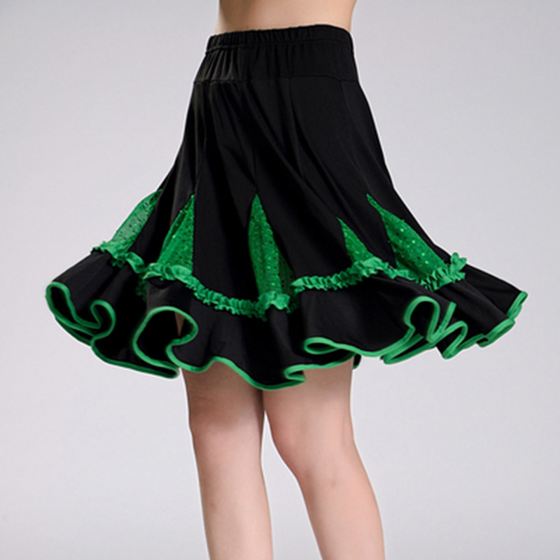 Robe de danse latine pour femmes, Salsa, Tango, Rumba Cha, jupe, vert, rose vif, rouge, vêtements carrés pour femmes