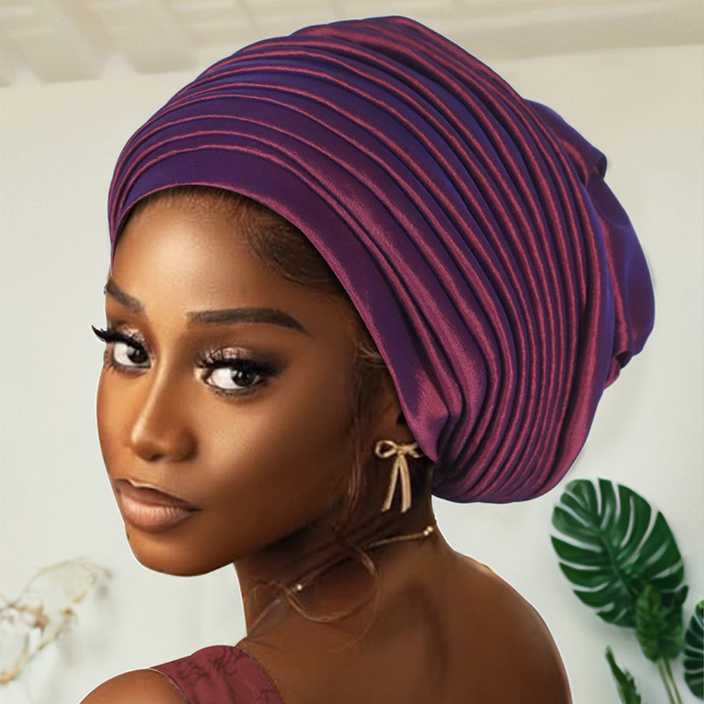 Nouveaux turbans africains auto-attachants, hijabs musulmans pour femmes, bonnets plissés, casquettes indiennes, foulards nigérians, chapeaux de mariage, écharpes Gele