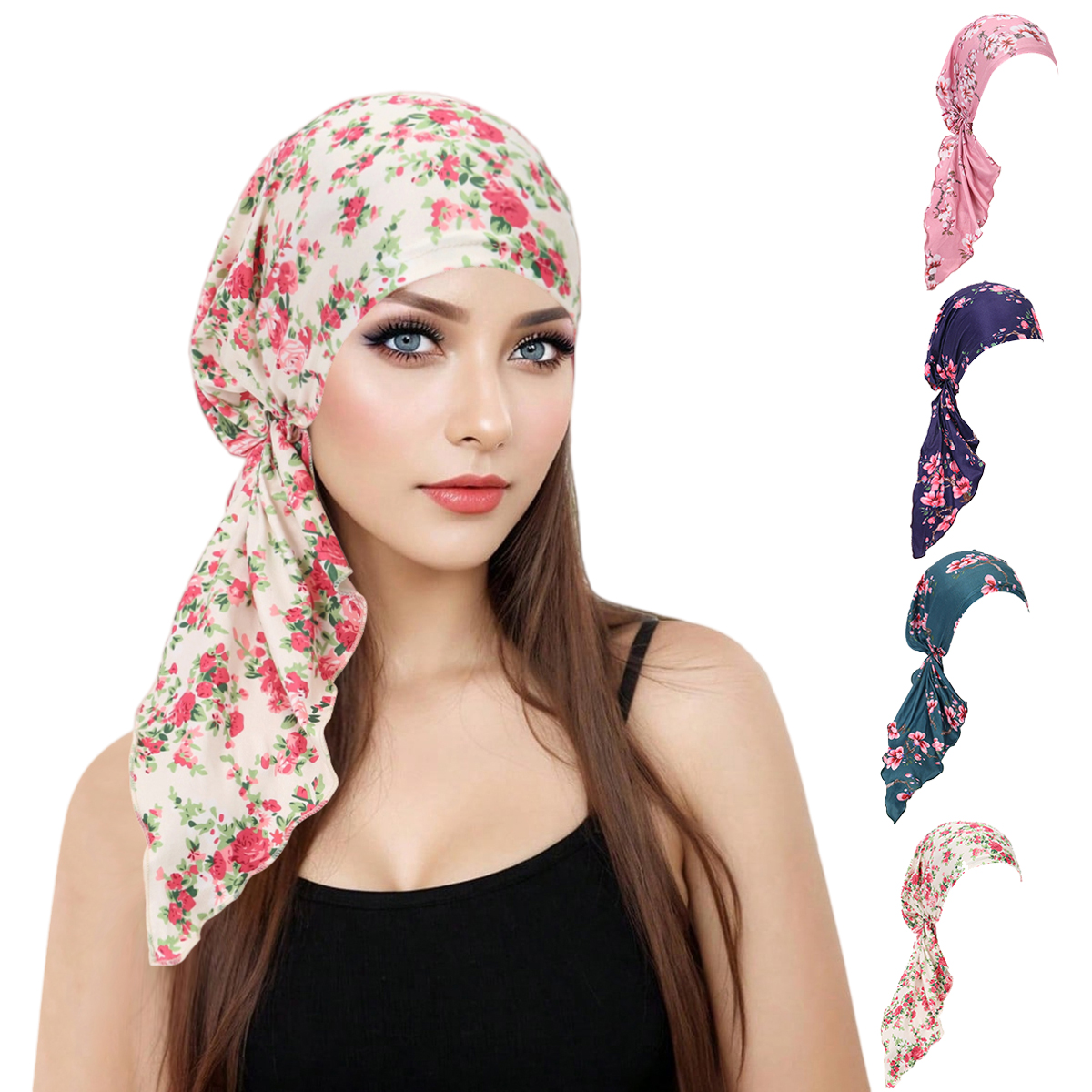 Nouveauté 2026 : Turban doux pour femmes musulmanes, bandeaux, foulard pré-noué imprimé, bonnet chimio pour femmes, hijabs intérieurs, accessoires capillaires