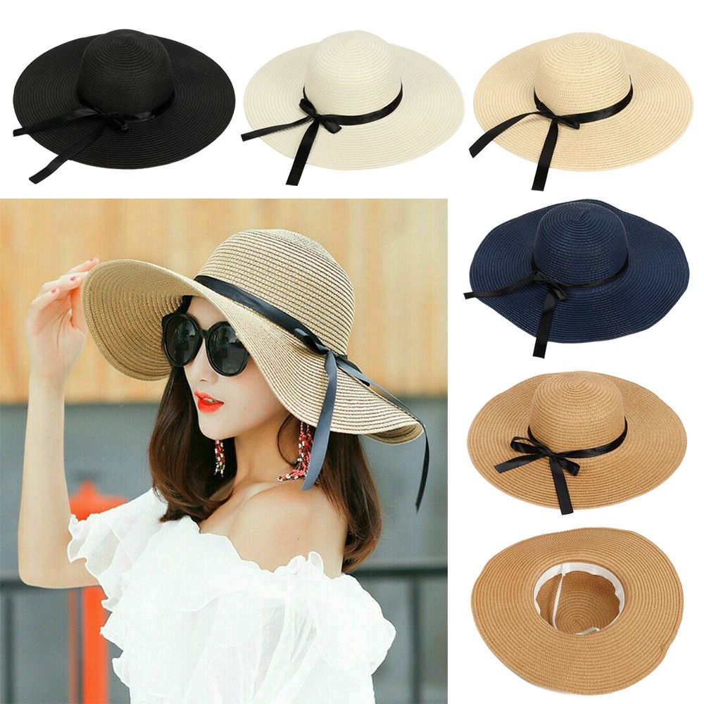 Casquette de paille pour femmes, visières pliables, chapeau de plage, chapeau de soleil