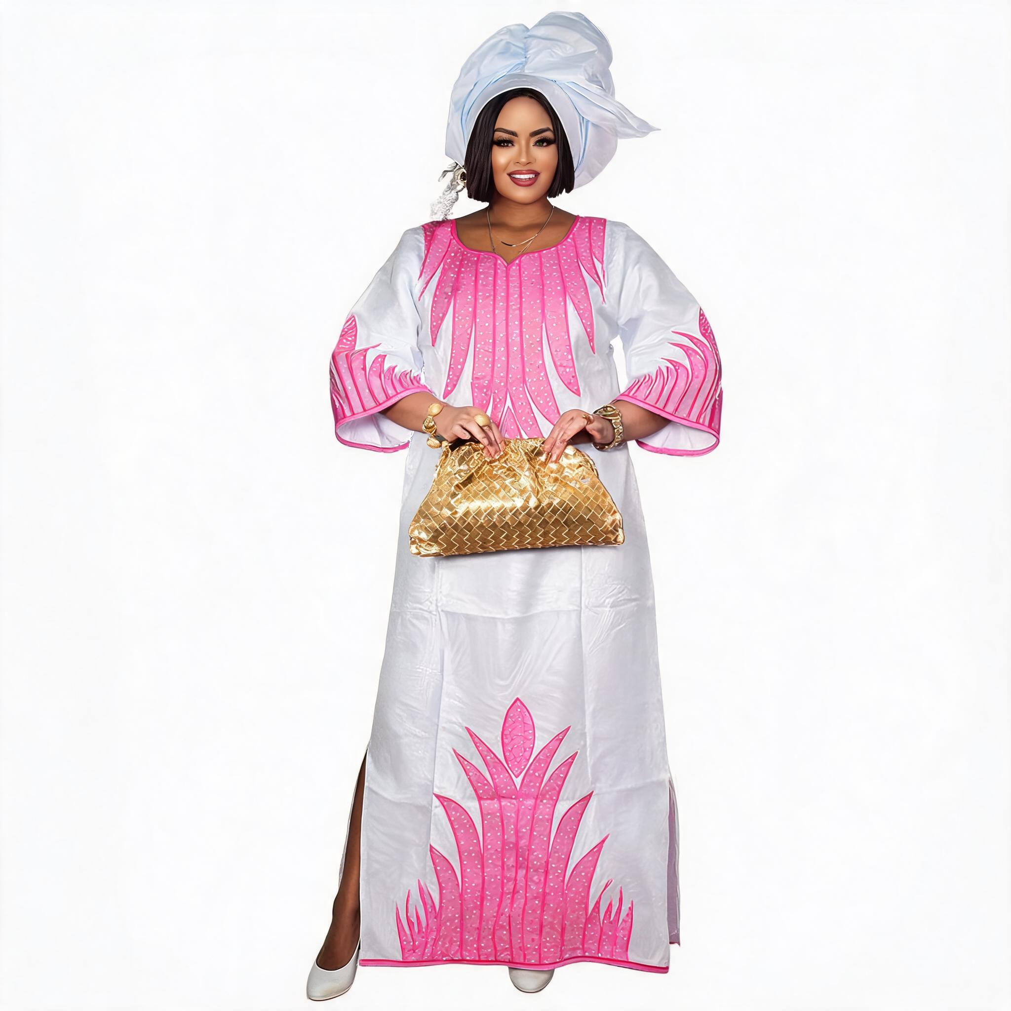 Robe africaine pour femmes, abaya brodée, grande taille, élégante, pour fêtes et cérémonies