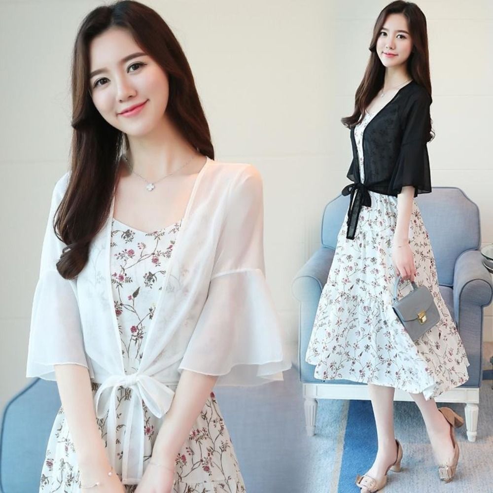 Veste fine en mousseline de soie, châle multicolore, manteau court et fin, châle en Tulle pour femmes