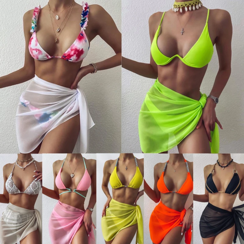 Parbones-Robe de plage transparente en mousseline de soie pour femme, écharpe de bikini, couvertures rondes, enveloppes de maillots de bain, jupes sexy