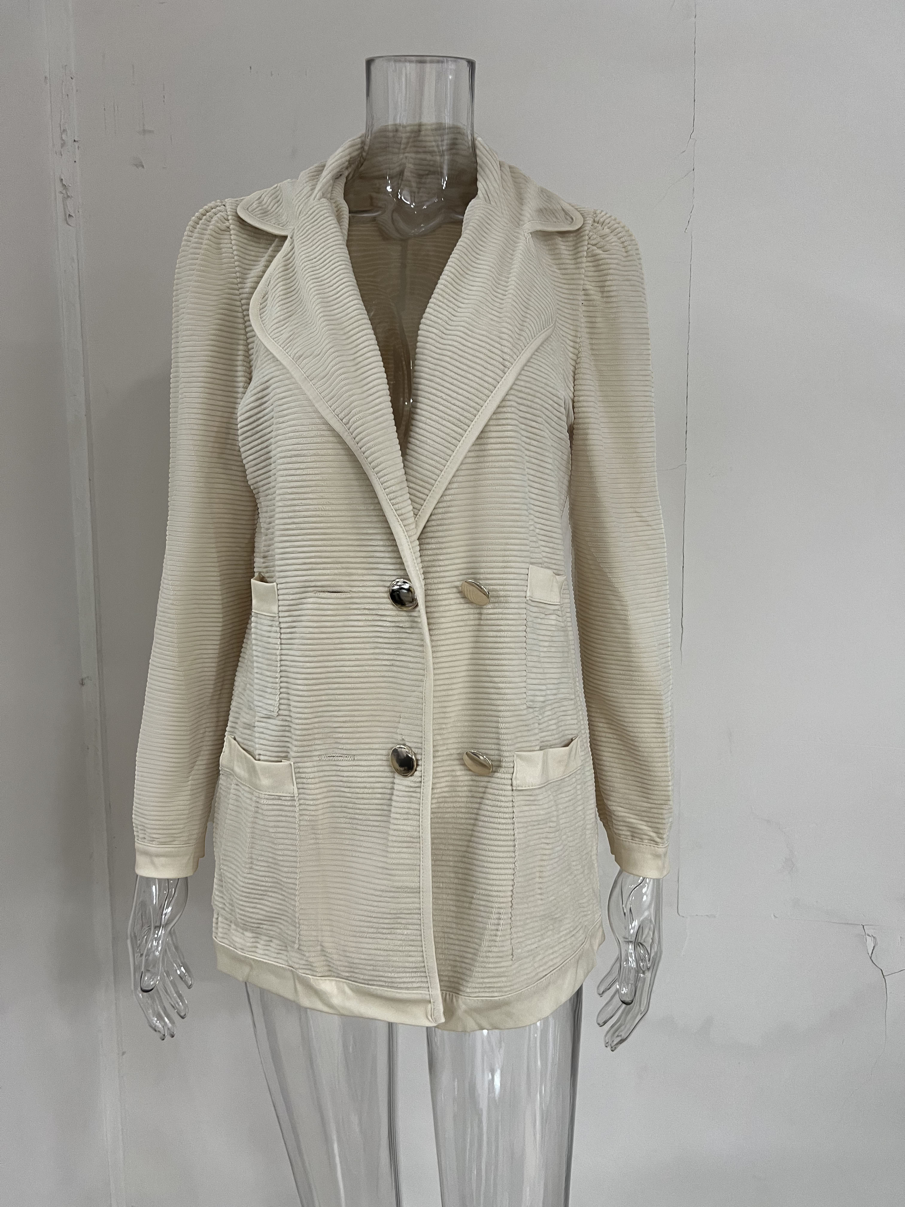 Nouveau manteau décontracté pour femmes texture veste à manches longues automne et hiver